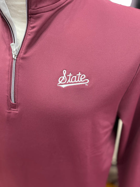 Johnnie O Mississippi State Maroon Performance Quarter Zip