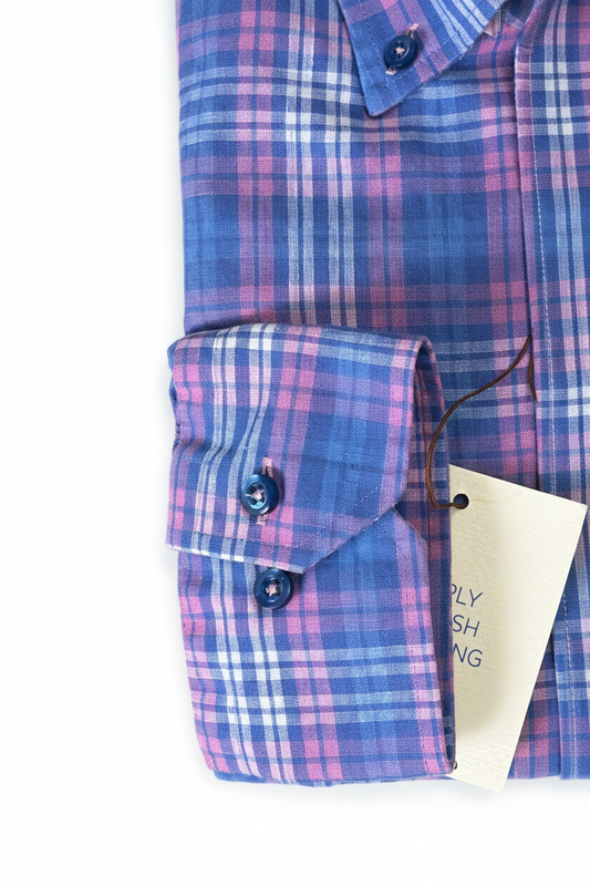 Hagen Linen Buttondown - Cttg Blue