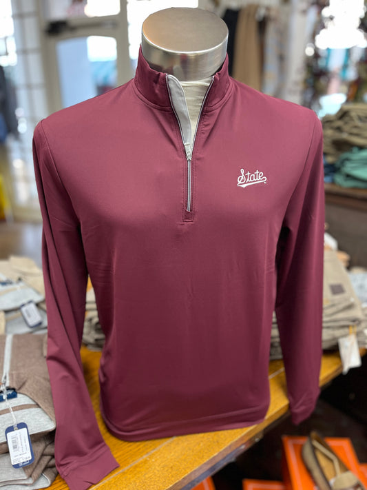 Johnnie O Mississippi State Maroon Performance Quarter Zip