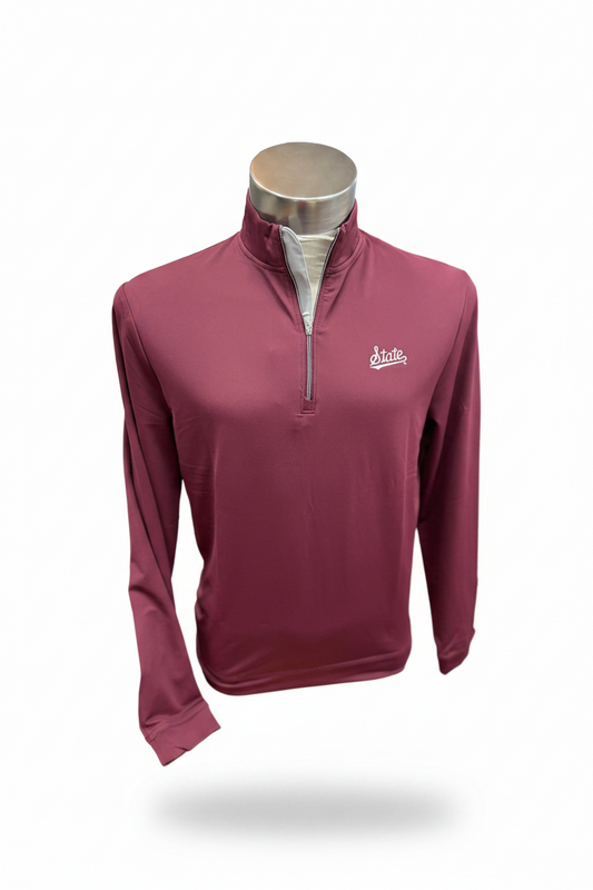 MS Statw Perf Quarter Zip-Maroon