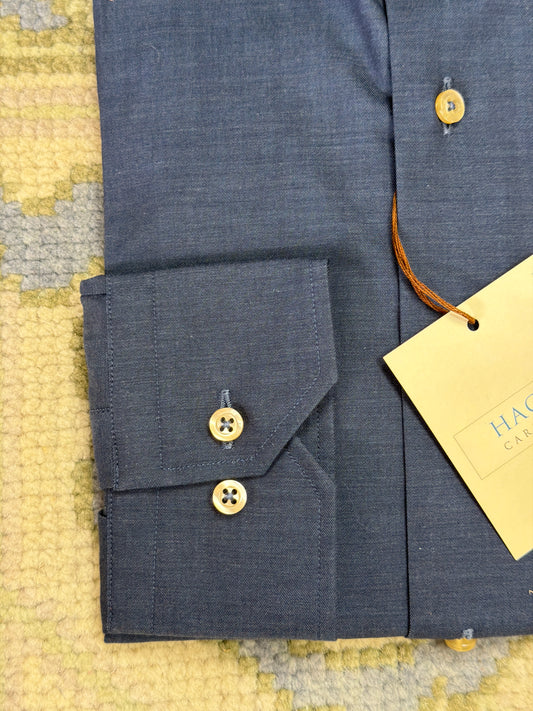 Hagen Linen Buttondown - Navy