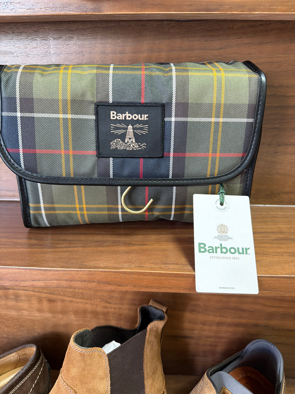 Barbour Tartan Hanging Bag