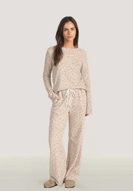 Women's Dusty Pink Cheetah Shirt/Pant Set