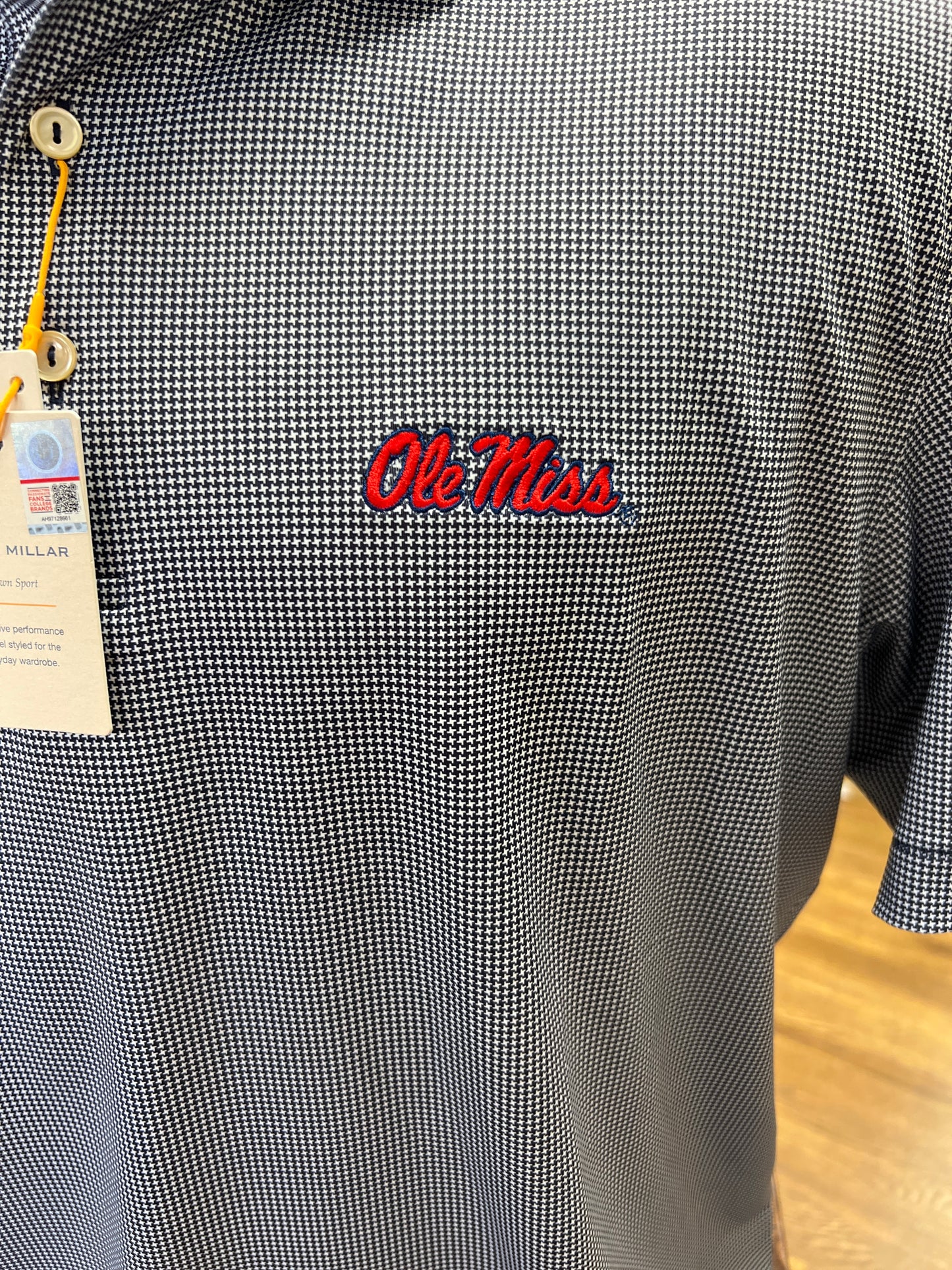 Ole Miss Border Jersey Polo-Navy