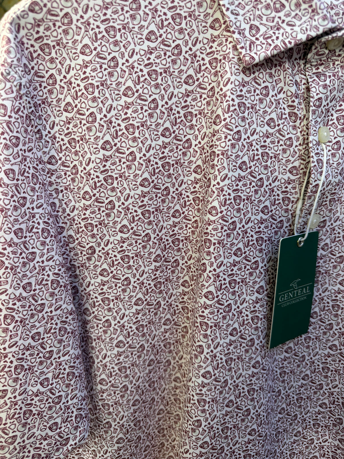 Fastball Printed Performance Polo-Maroon