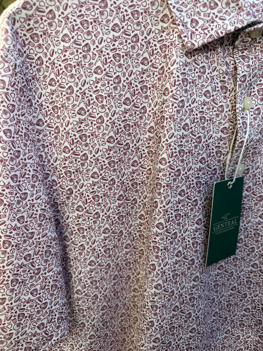 Fastball Printed Performance Polo-Maroon