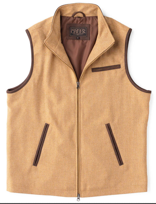 McKinney Wool Blend Vest - Wheat Herringbone