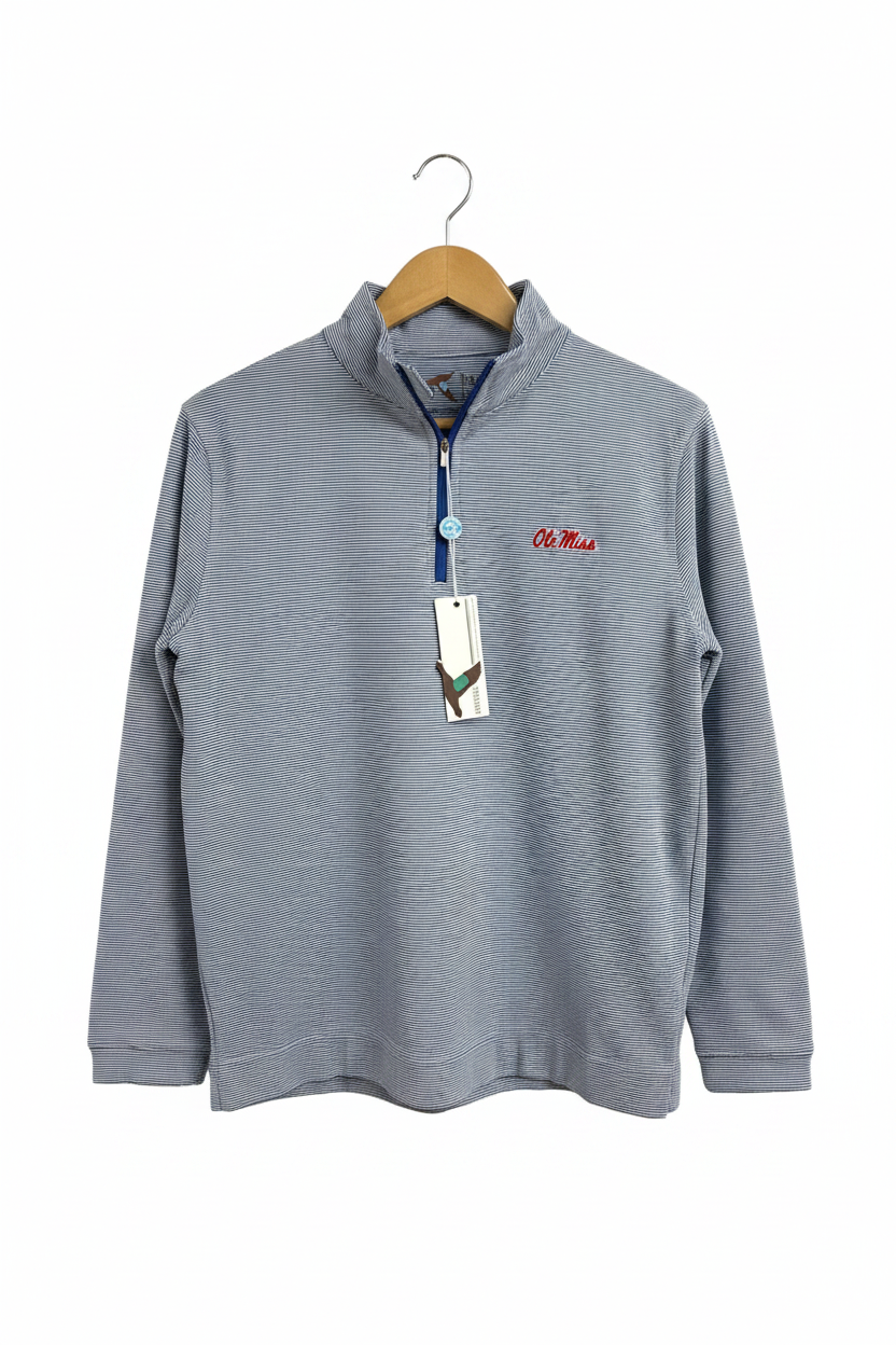 Performance 1/4 Quarter Zip-Navy Pinstripe
