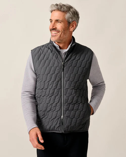 Johnnie O Belfry Quilted Puffer Vest - Dark Gray