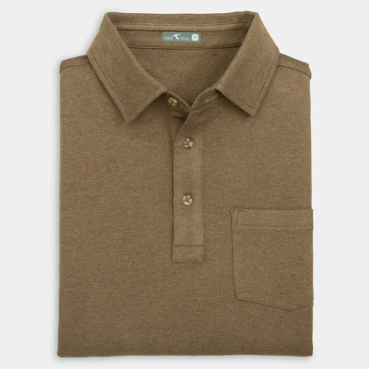 Genteal Wander Long Sleeve Polo - Teak