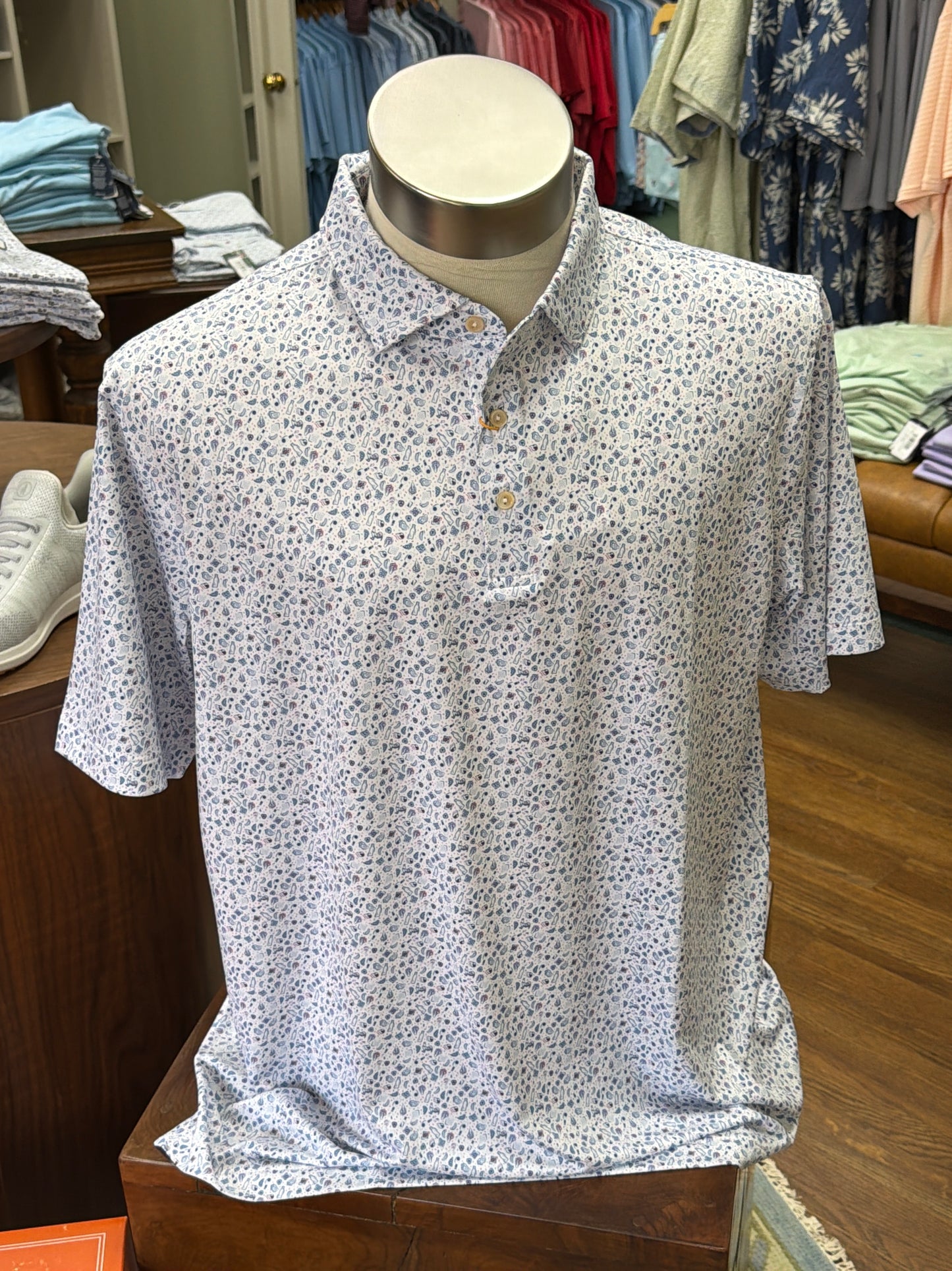 Oyster Roast Jersey Polo - White