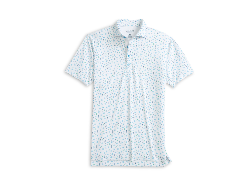 Johnnie-O Burgers N Beers Men's Polo - White