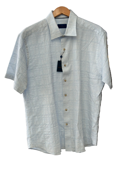 Patterned SS Buttondown-Sky
