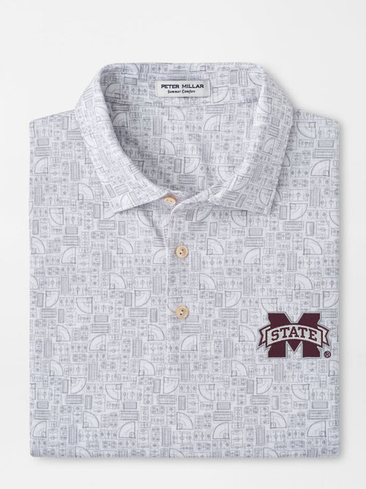 Peter Millar MS State White Out of Bounds Performance Jersey Polo -