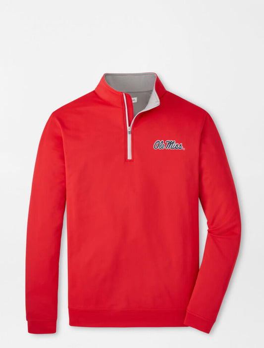 Peter Millar Ole Miss Red Game Day Quarter Zip Pullover