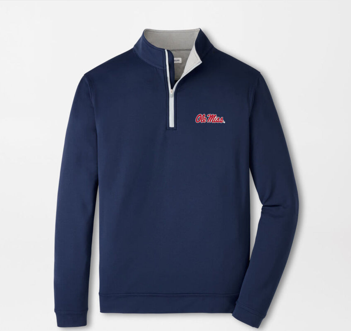 Peter Millar Ole Miss Navy Performance Quarter Zip