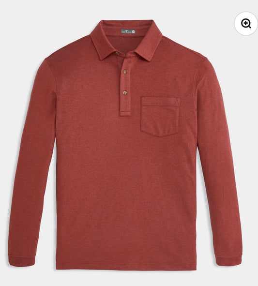 Wander Long-Sleeve Polo-Currant