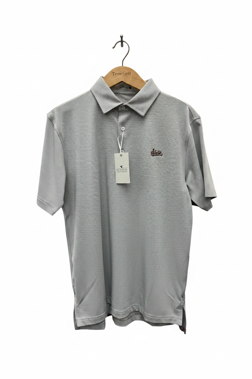 Pinstripe Polo-Maroon Logo