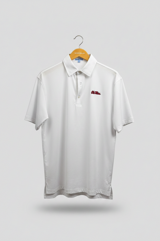 Genteal Ole Miss Solid Polo-White