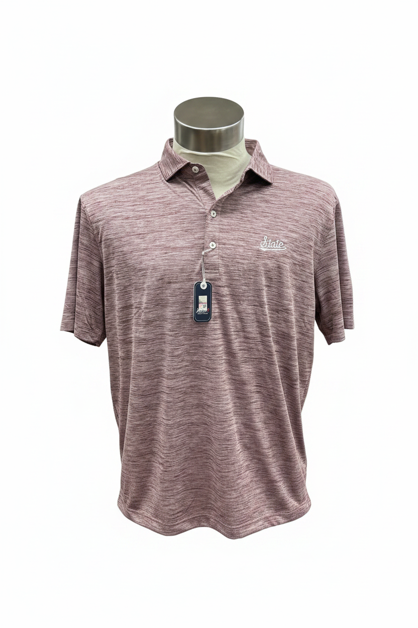 Maroon Polo-W. State Logo
