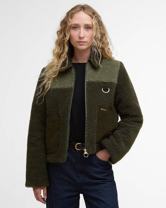 Women's Barbour Malena Cropped Jacket - Olive/Light Moss