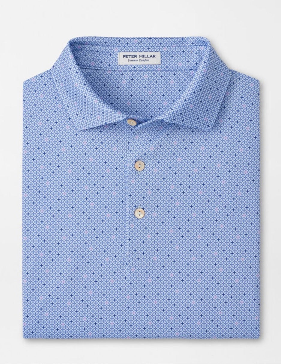 Peter Millar Barrier Performance Jersey Polo - Stream Blue