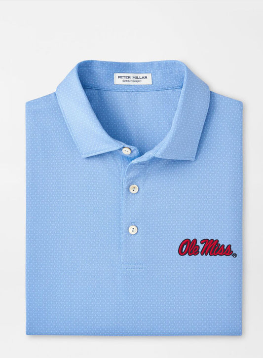 Ole Miss Cottage Blue Tesseract Performance Polo