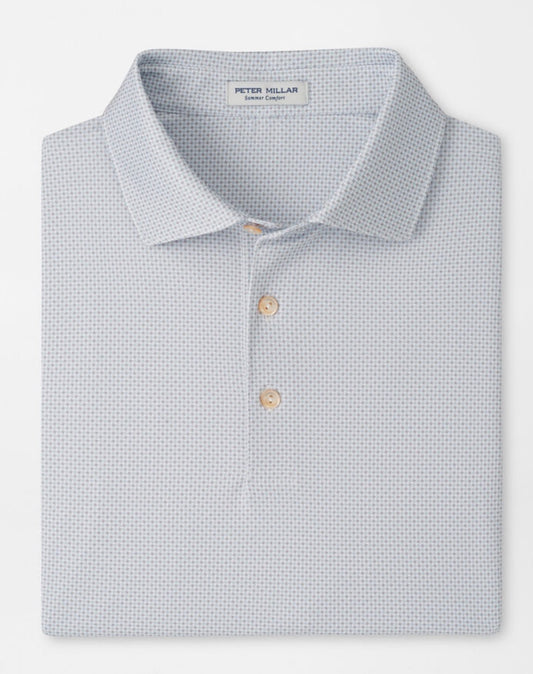 Peter Millar Phoenix Performance Jersey Polo - White/Gale Grey