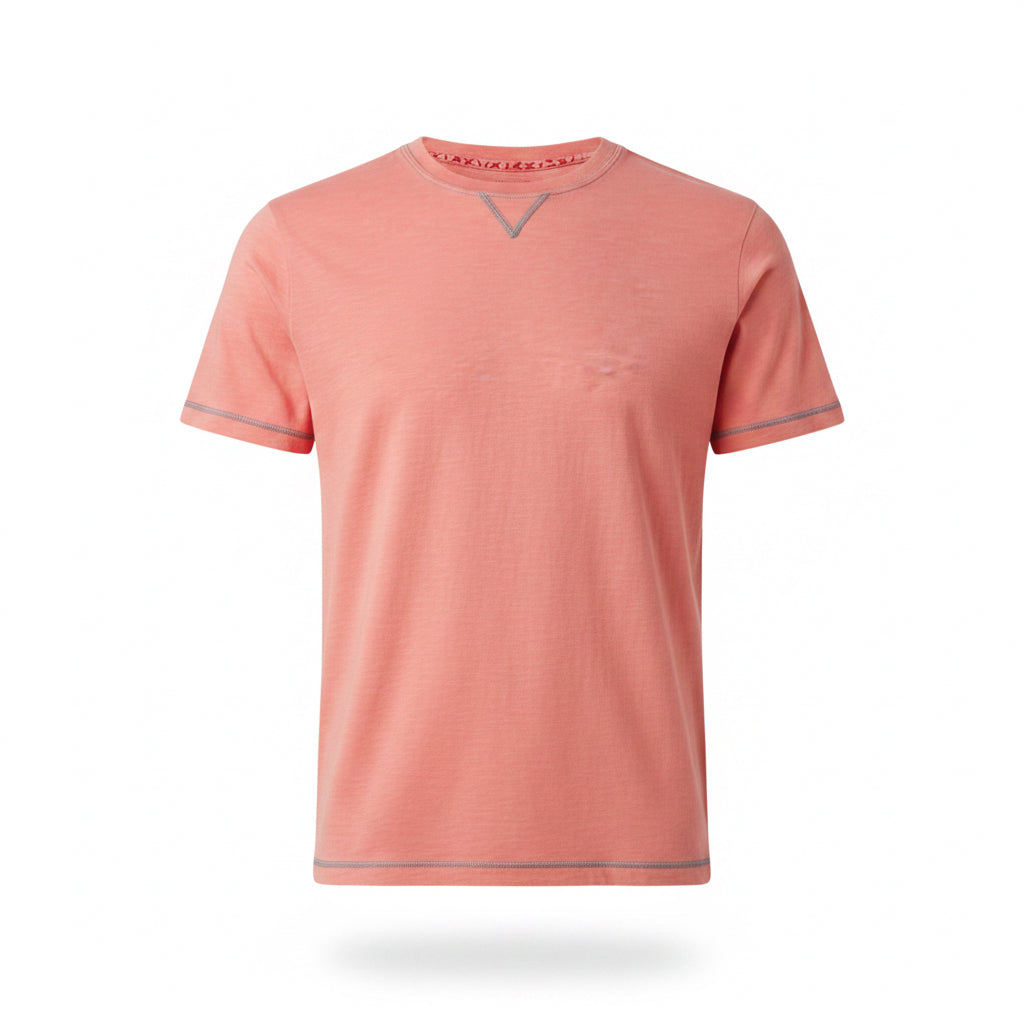 True Grit Short Sleeve Crew-Coral
