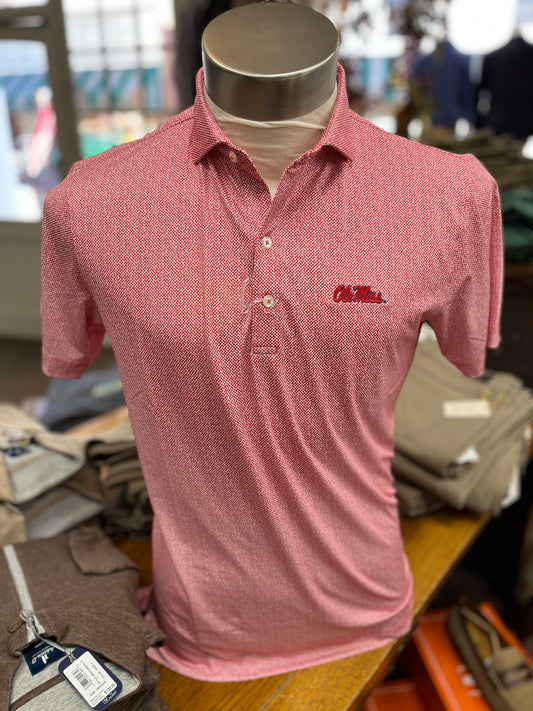 Johnnie-O Ole Miss Red Hinson Patterned Performance Polo