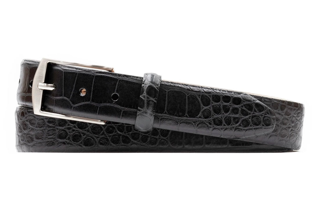 Alligator Grain Belt-Black