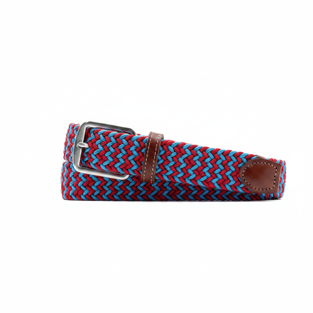 Newport Woven Belt-Red/Pwdr Blue