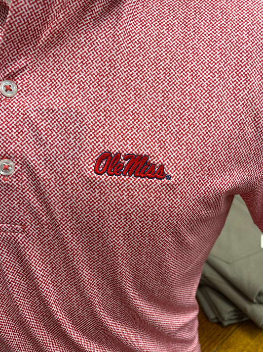 Johnnie-O Ole Miss Red Hinson Patterned Performance Polo