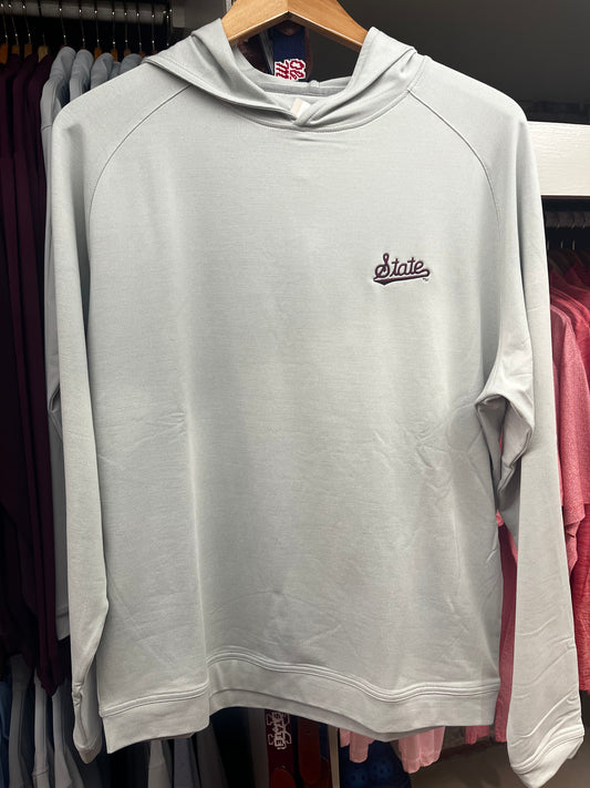 Peter Millar Mississippi State Gray Performance Hoodie