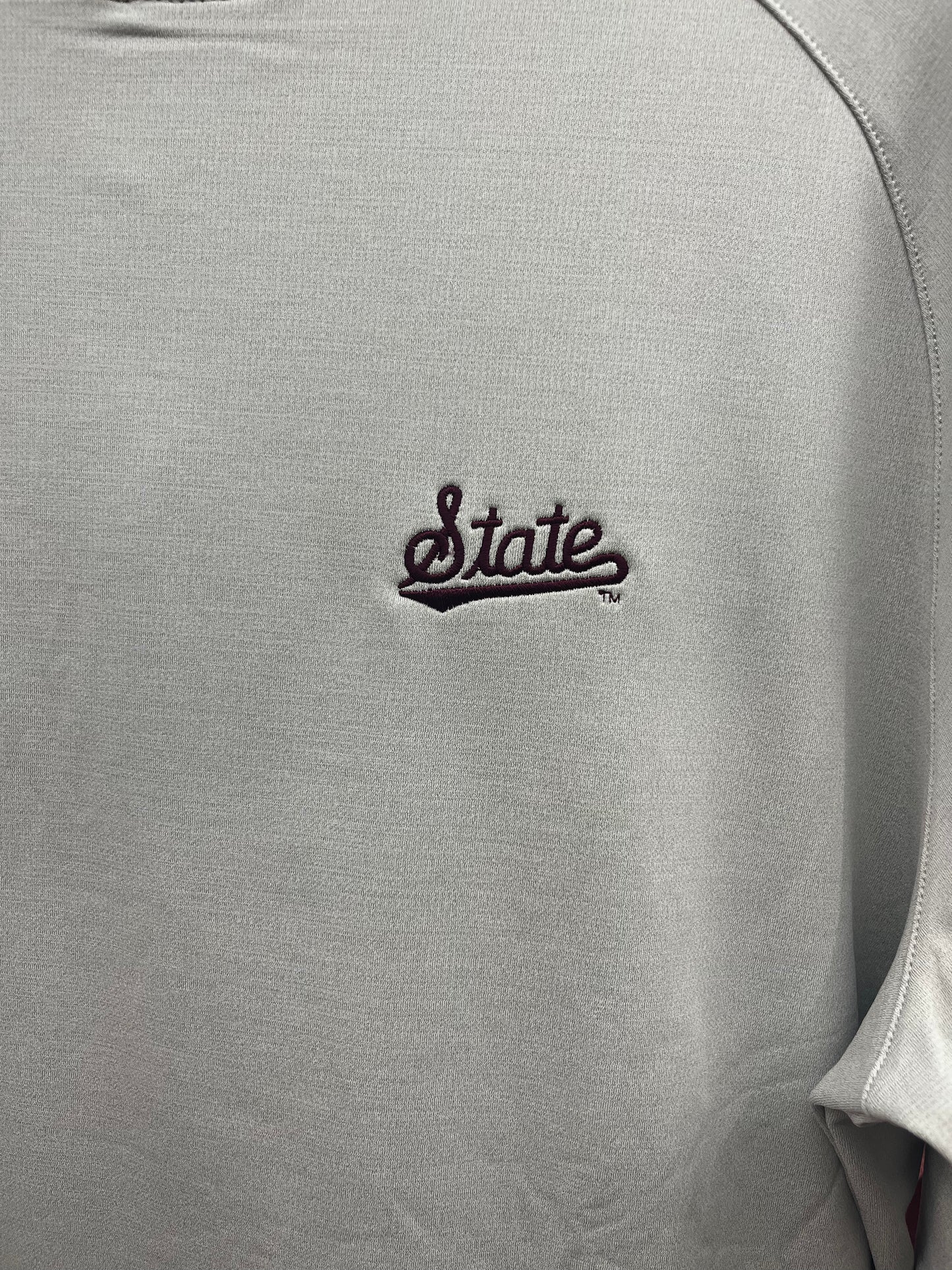 Peter Millar Mississippi State Gray Performance Hoodie