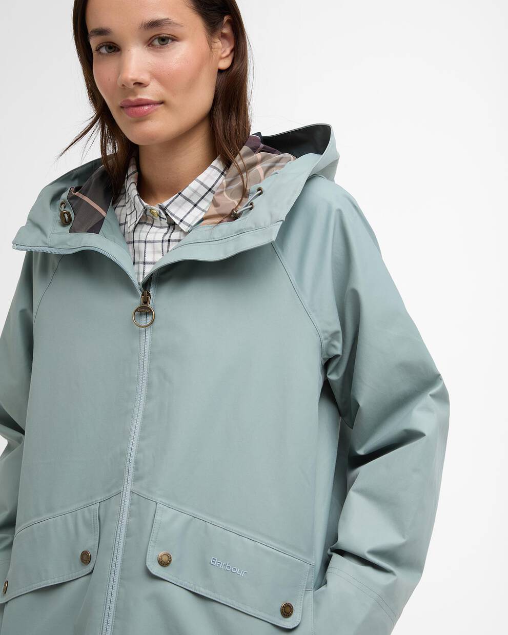 Women’s Barbour Heron Waterproof Jacket - Blue Sage/Gardenia