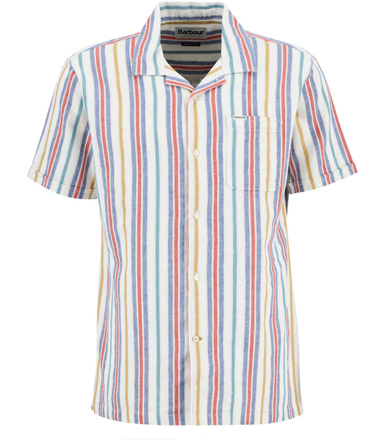 Men’s Barbour Striped Summerfit Shirt-White