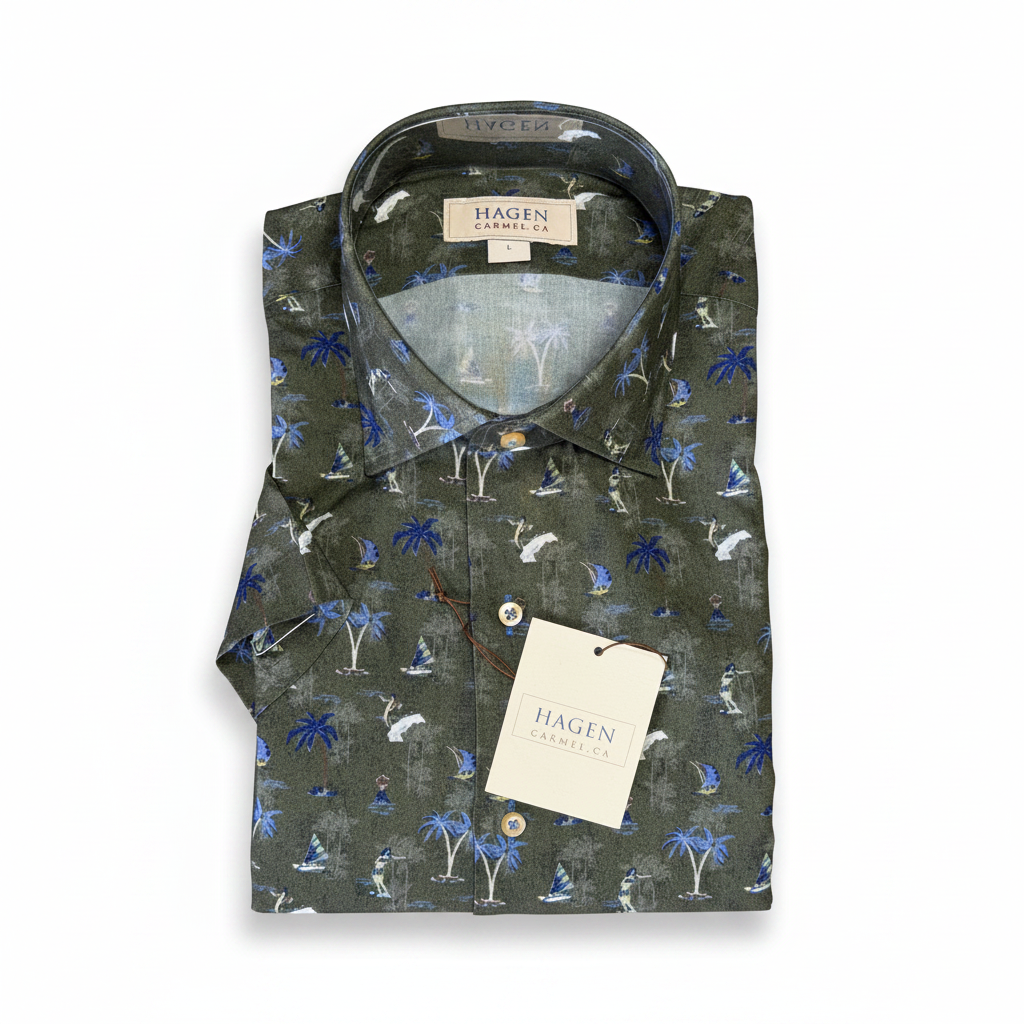 Hagen SS Island Surf Buttondown