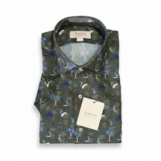 Hagen SS Island Surf Buttondown
