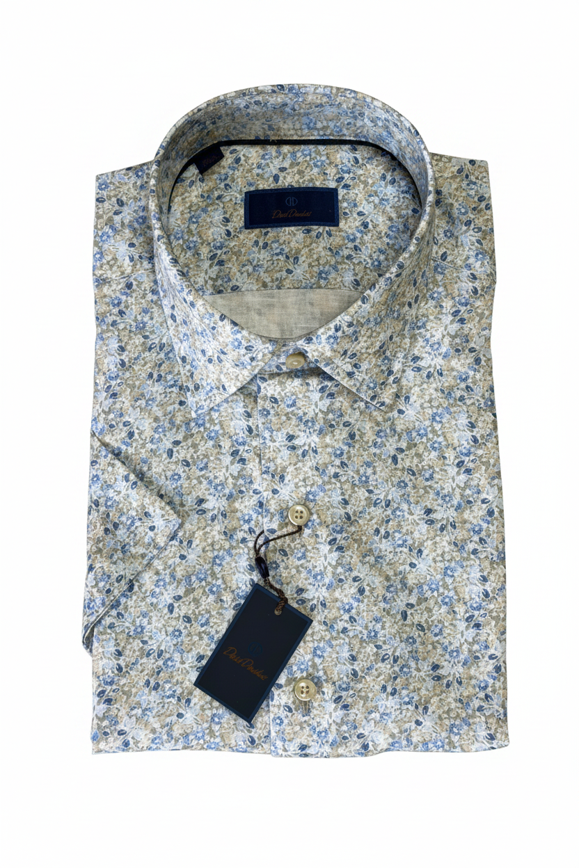David Donahue SS Buttondown - Sage/Multi