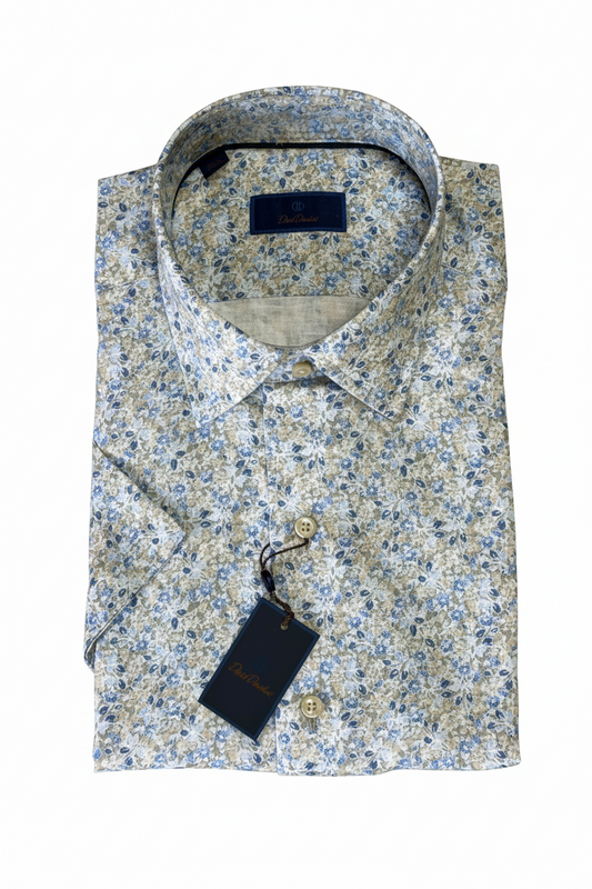 David Donahue SS Buttondown - Sage/Multi