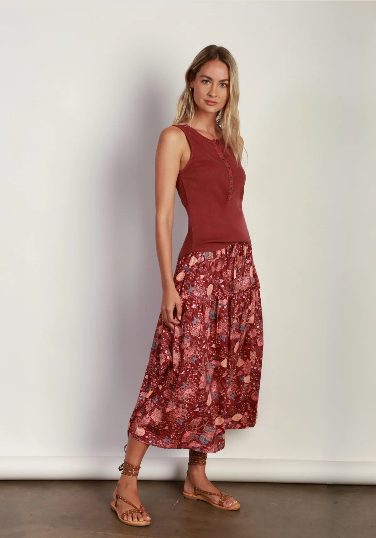 Camelia Tie Skirt - Multi