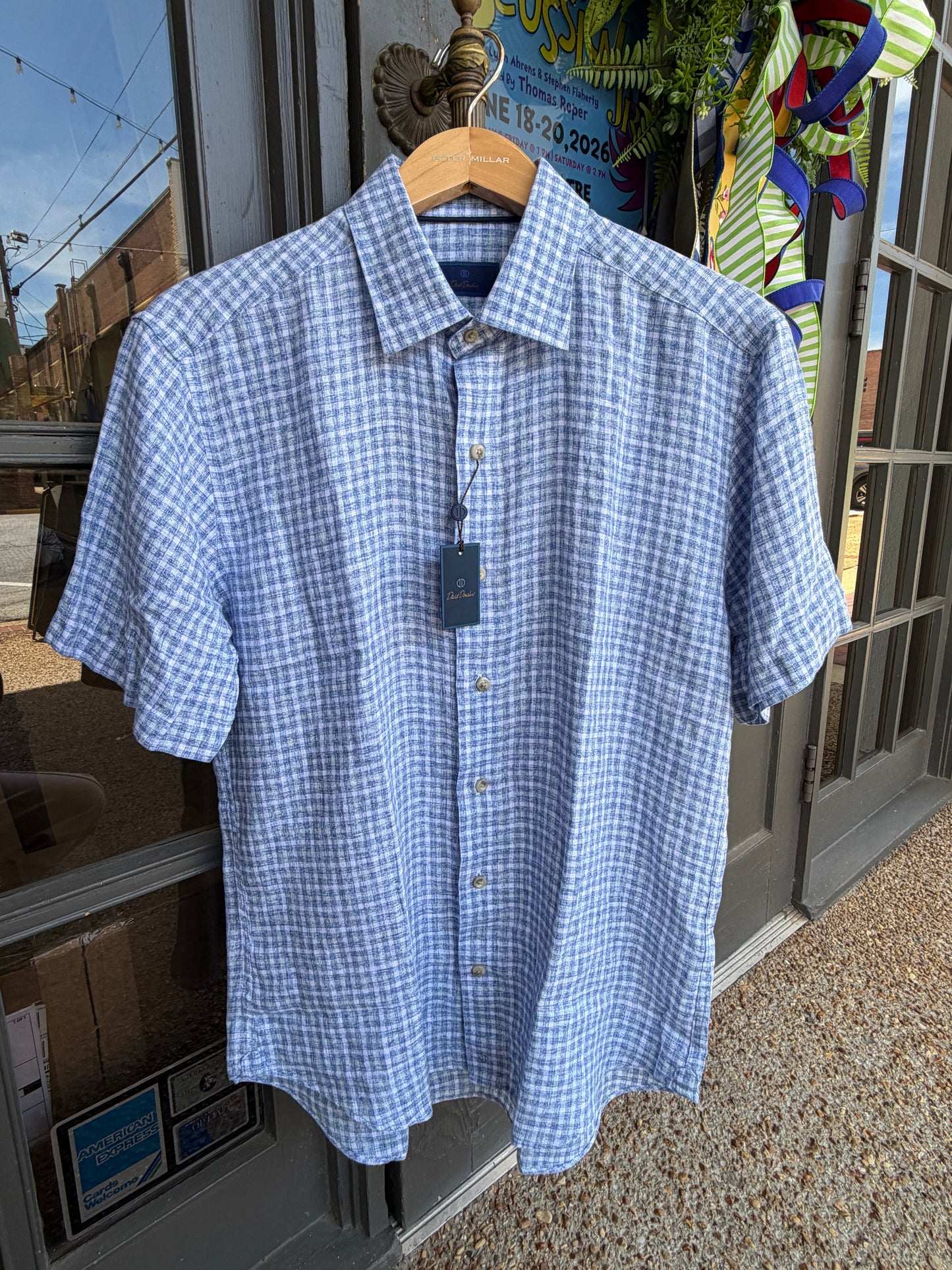 Gingham Buttondown-Navy/Blue