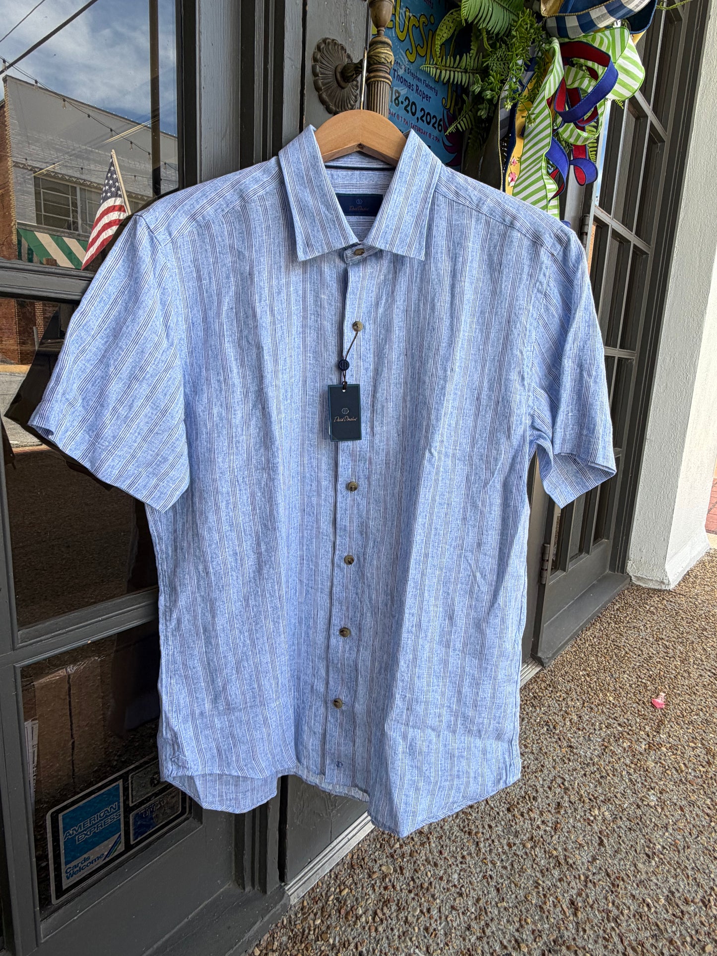 Striped SS Buttondown-Blue