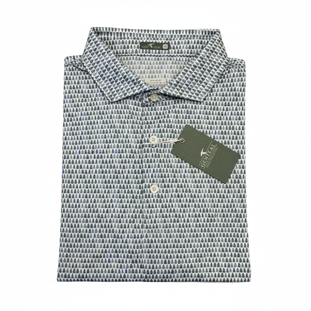 Timberline Printed Polo-Laurel Green