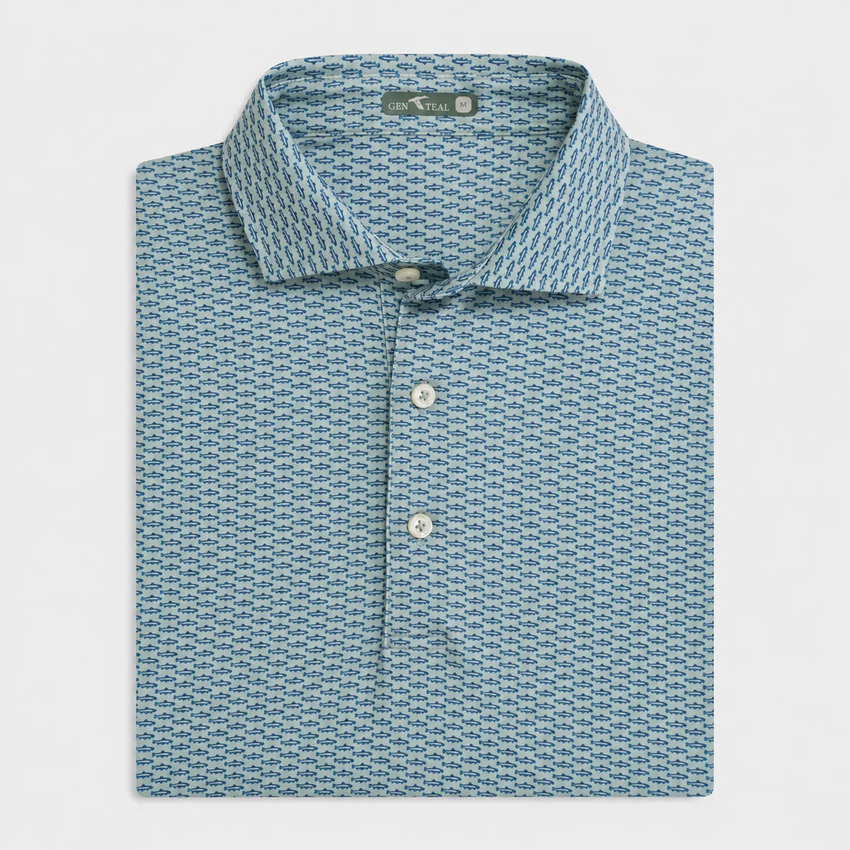 Trout Printed Polo-Elm