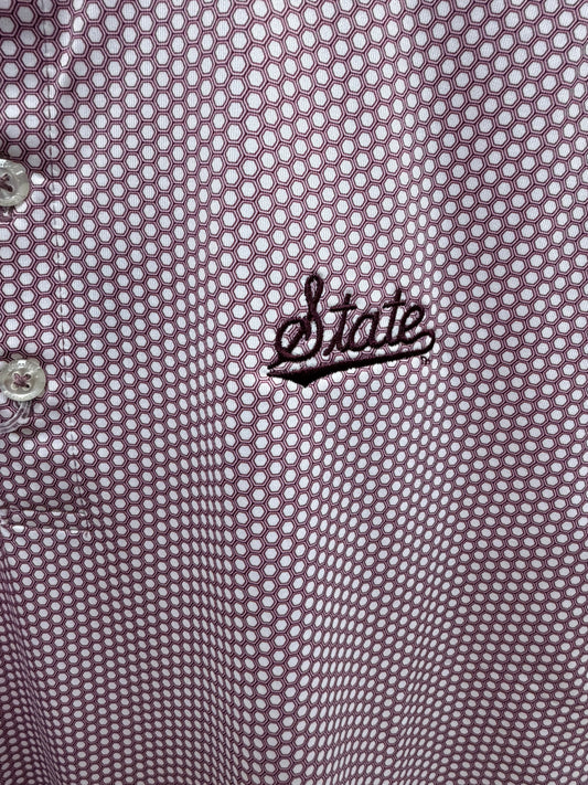 Johnnie-O Hex State Script Polo-Maroon 3