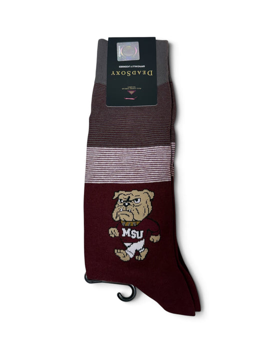 Stripe Socks-MS State Bulldog
