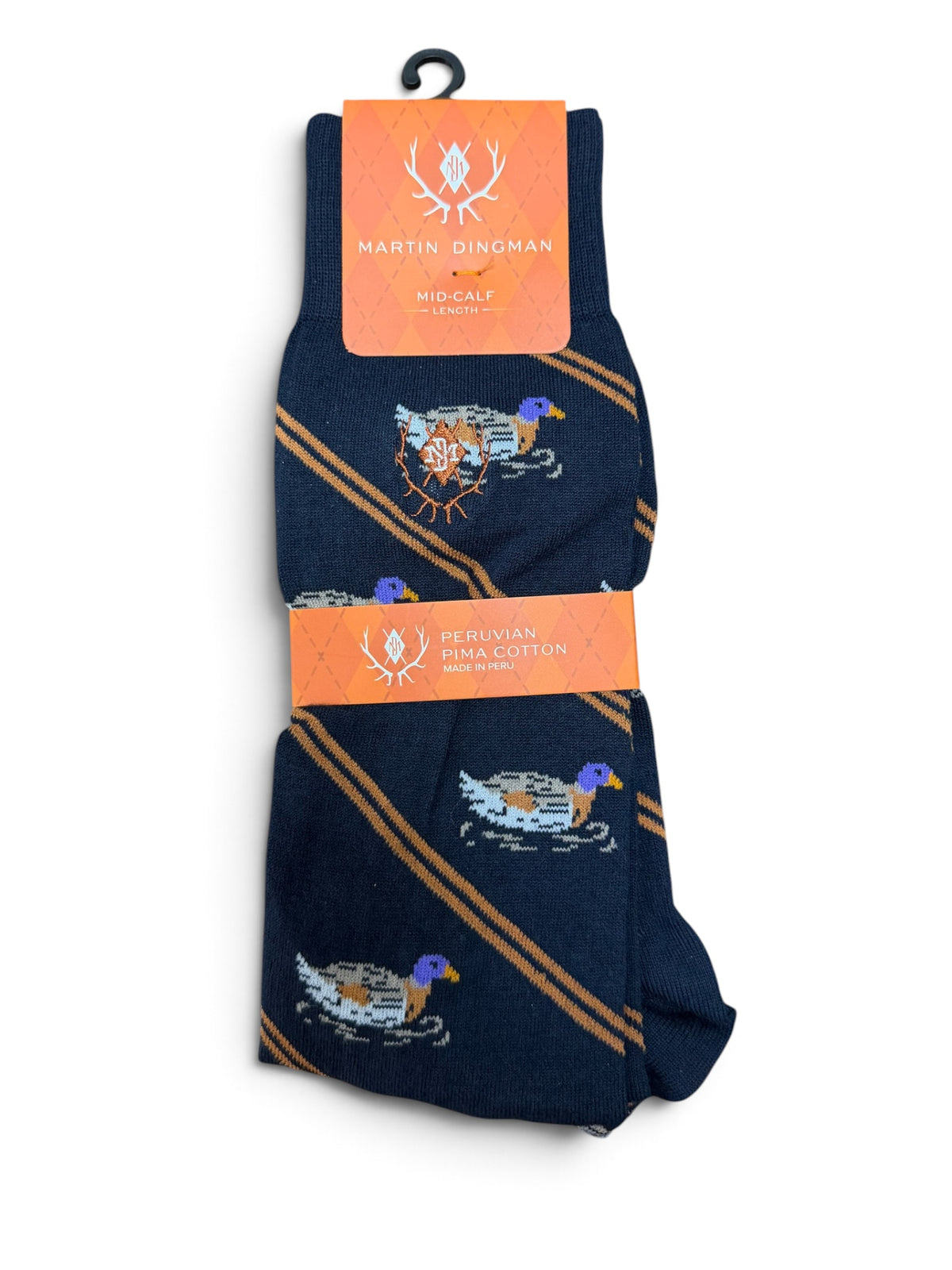 Wood Duck Cotton Socks-Navy