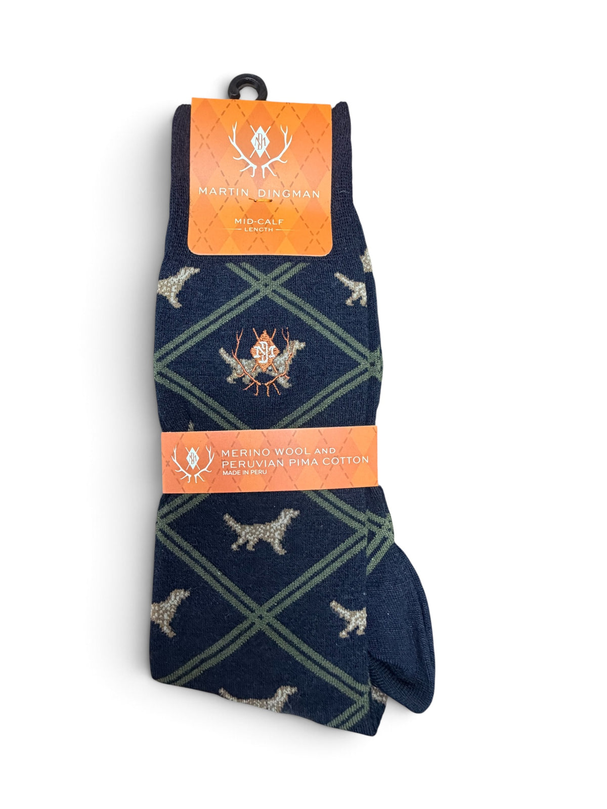 Llewellin Peruvian Pima Cotton Socks-Navy